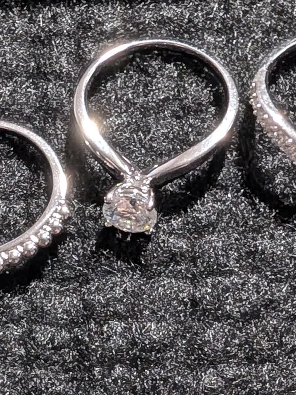 3-Piece Moissanite Ring, 1.26ctw diamond equivalent weight